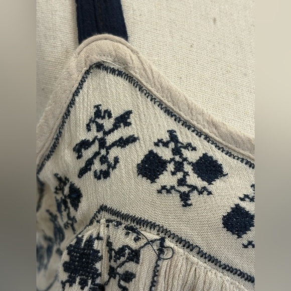 Staring At Stars Womens Tan Gauzy Dress Embroidered Sleeveless Boho - Picture 3 of 5